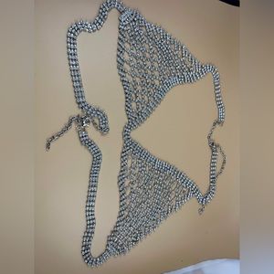 idealway Sexy Crystal Rhinestones Body Jewelry Fashion Bikini Chain Necklace